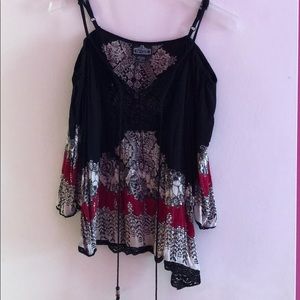 Cute boho black top